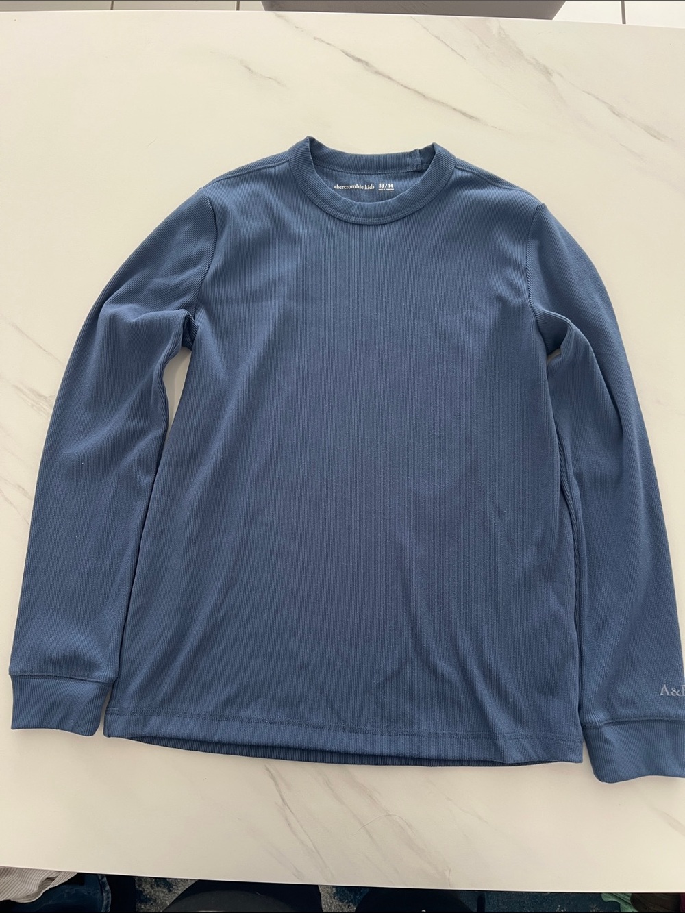 Abercrombie & Fitch Slate Blue Long Sleeve Crew